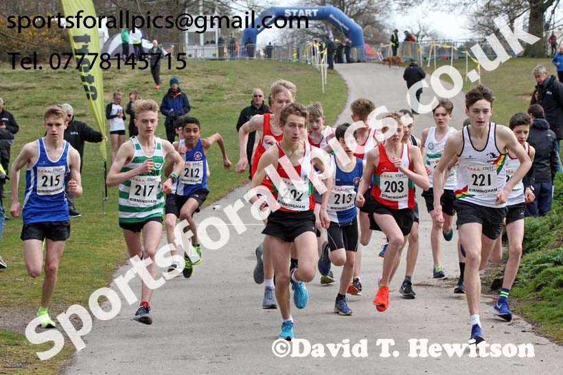 Boys under-15s 2019 ERRA 5k Road Race, Sutton Coldfield. Photo:  David T. Hewitson/Sports for All Pics